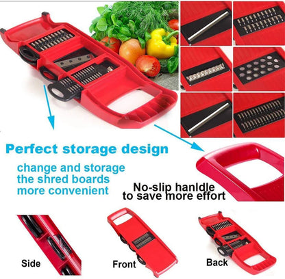 BYETOO Mandoline Vegetable Slicer Cutter Food Slicer - Red