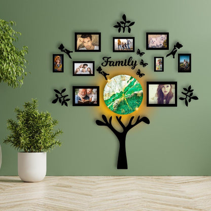 Wooden Wall Family Tree 9 Photos Frame