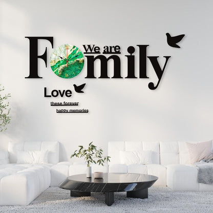 We Are Family With Birds Wall Clock