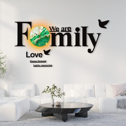 We Are Family With Birds Wall Clock