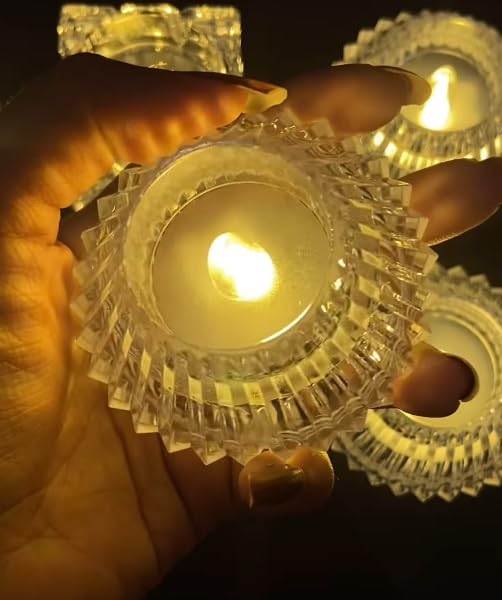 Crystal Diamond Diya Candle