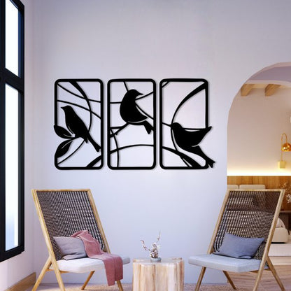 Wall Art 3pcs Birds On Branches