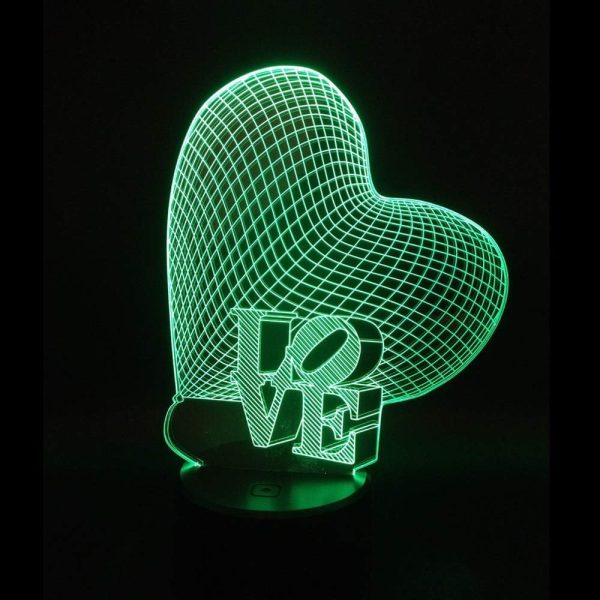 Mesmerizing 3d Love Heart Led Lamp