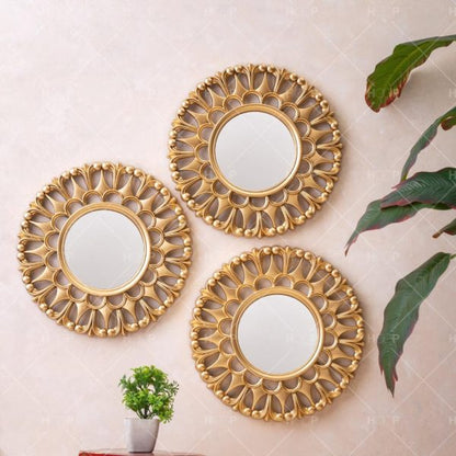 Round Golden Mirrors / Wall Mirror