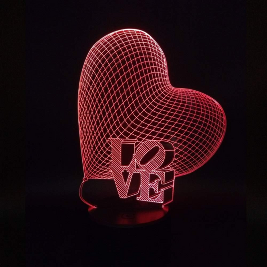 Mesmerizing 3d Love Heart Led Lamp